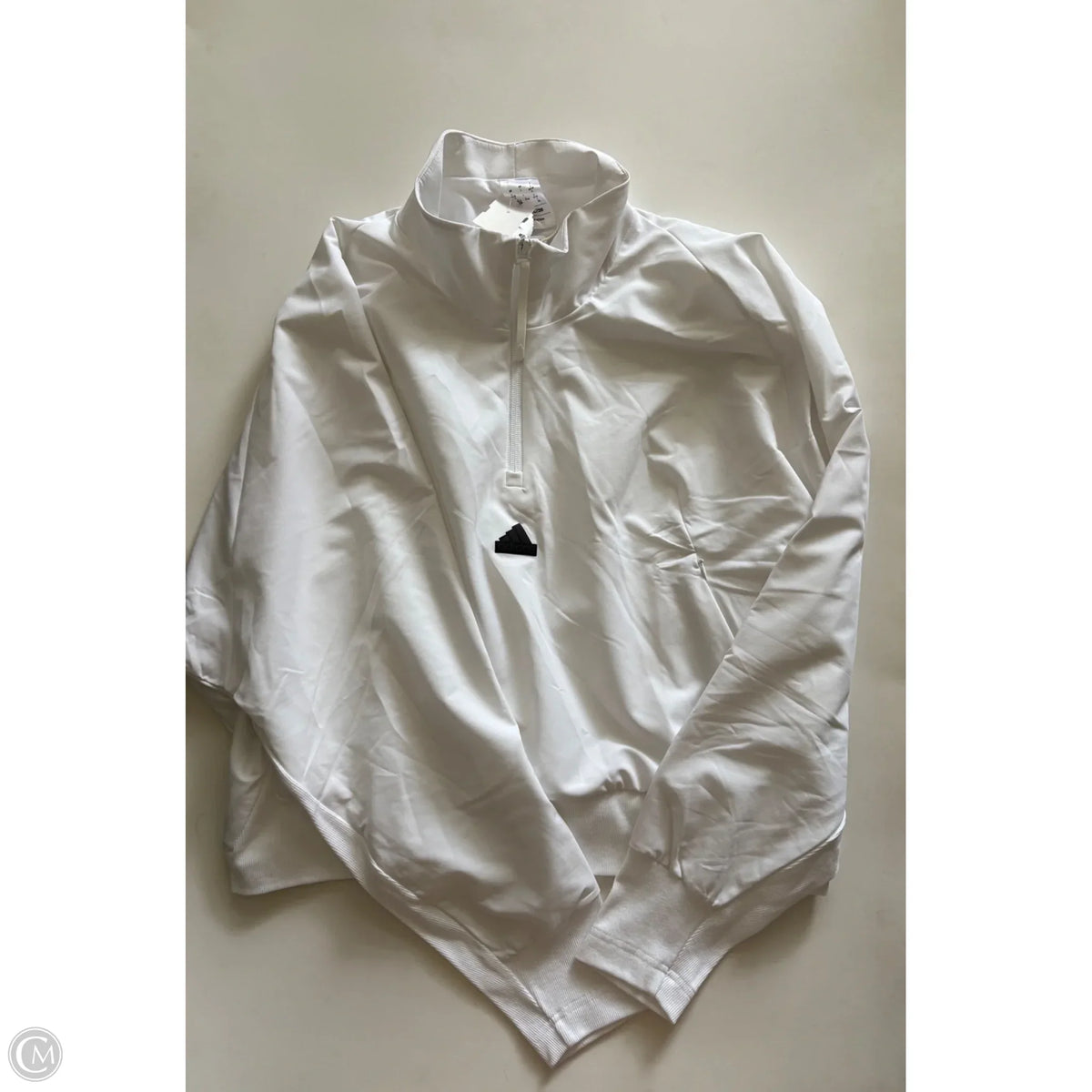 Athletic Jacket By Adidas In White, Size: L