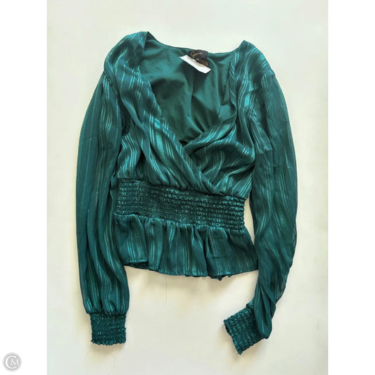 Blouse Long Sleeve By Japna In Green, Size: Xs
