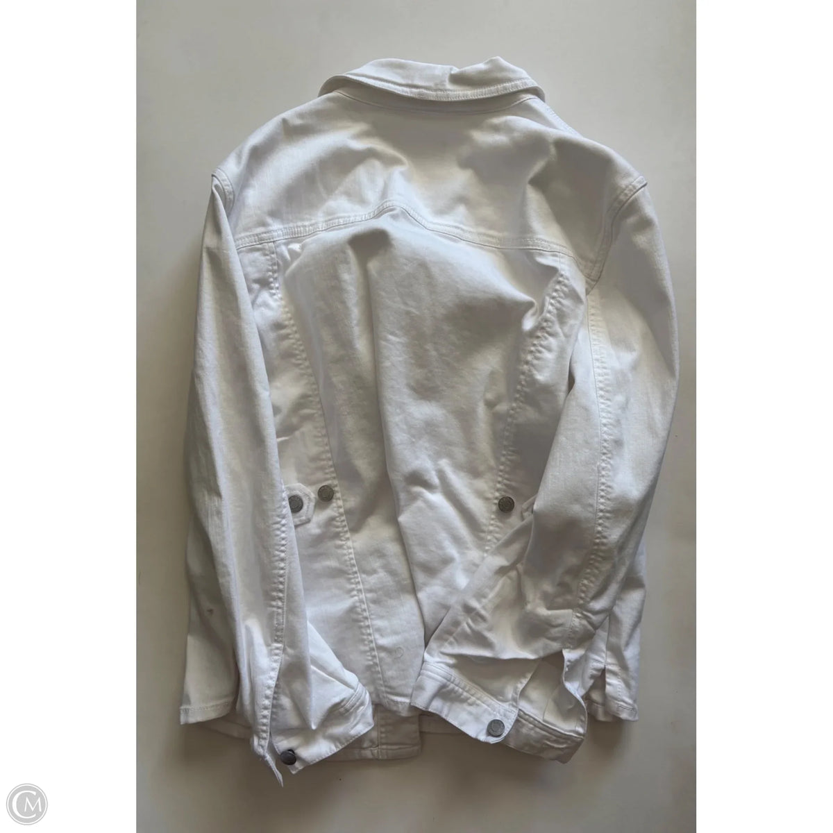 Jacket Denim By Talbots In White, Size: Xl