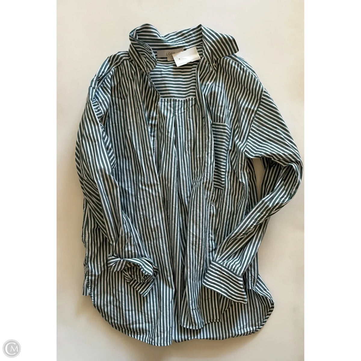 Top Long Sleeve By Loft In Striped Pattern, Size: S