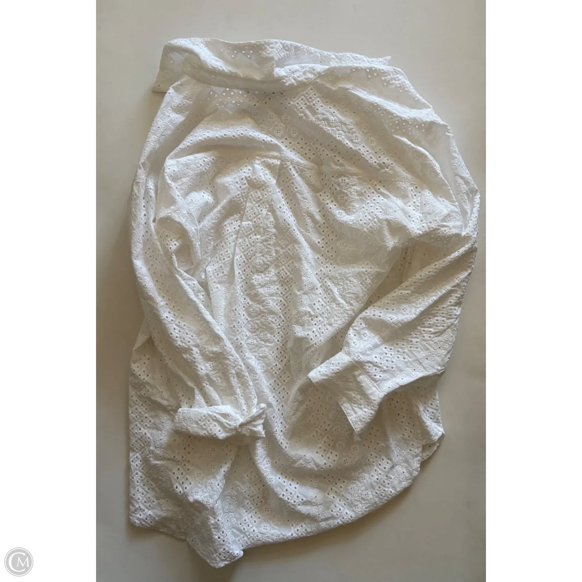 Top Long Sleeve By Loft In White, Size: M