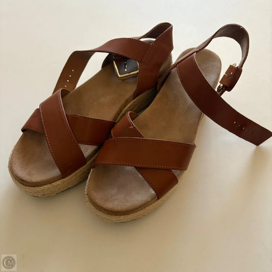 Sandals Heels Wedge By Style And Company In Brown, Size: 6
