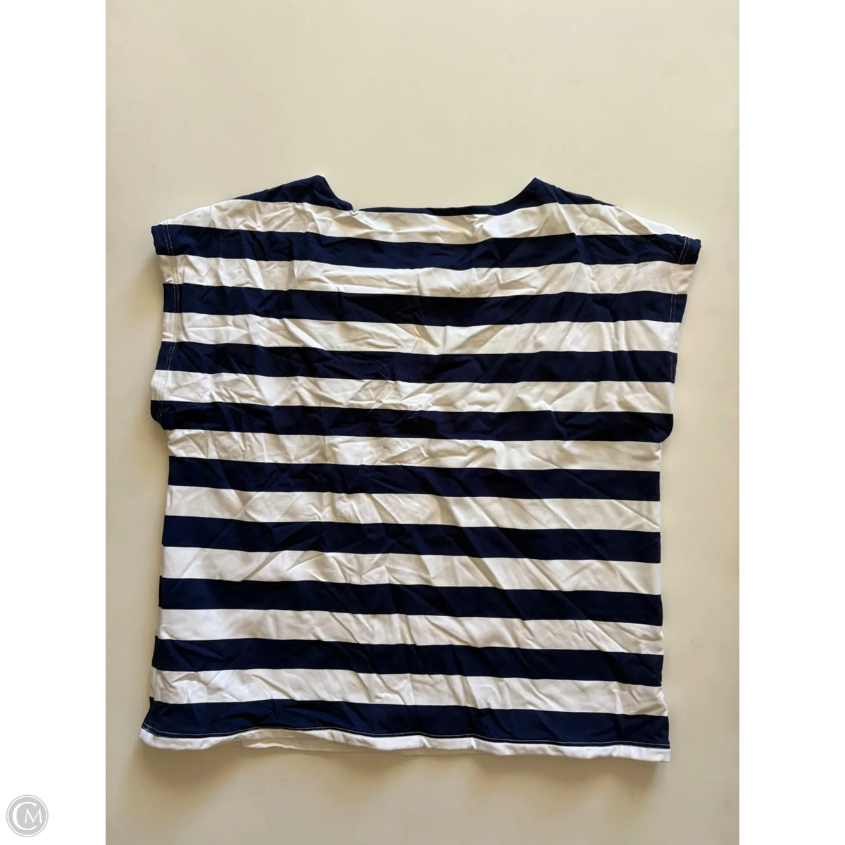 Top Sleeveless By Tahari In Striped Pattern, Size: L