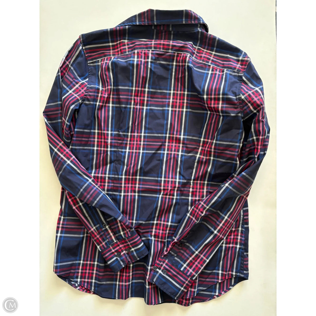 Top Long Sleeve By Chaps In Plaid Pattern, Size: L