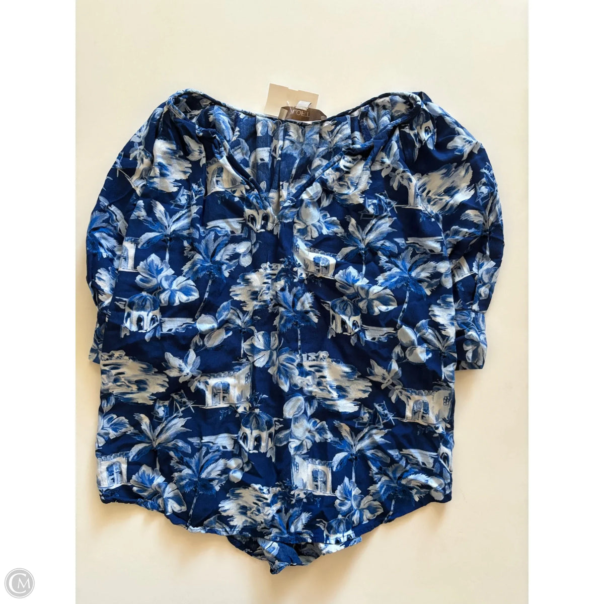 Top Short Sleeve By Loft In Blue, Size: L