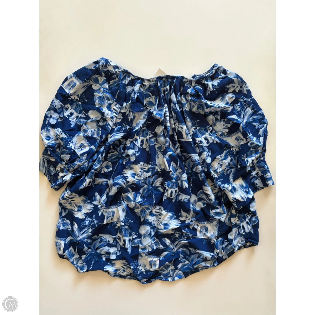 Top Short Sleeve By Loft In Blue, Size: L