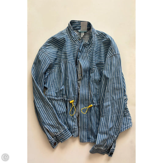 Jacket Denim By Future Collective In Striped Pattern, Size: M