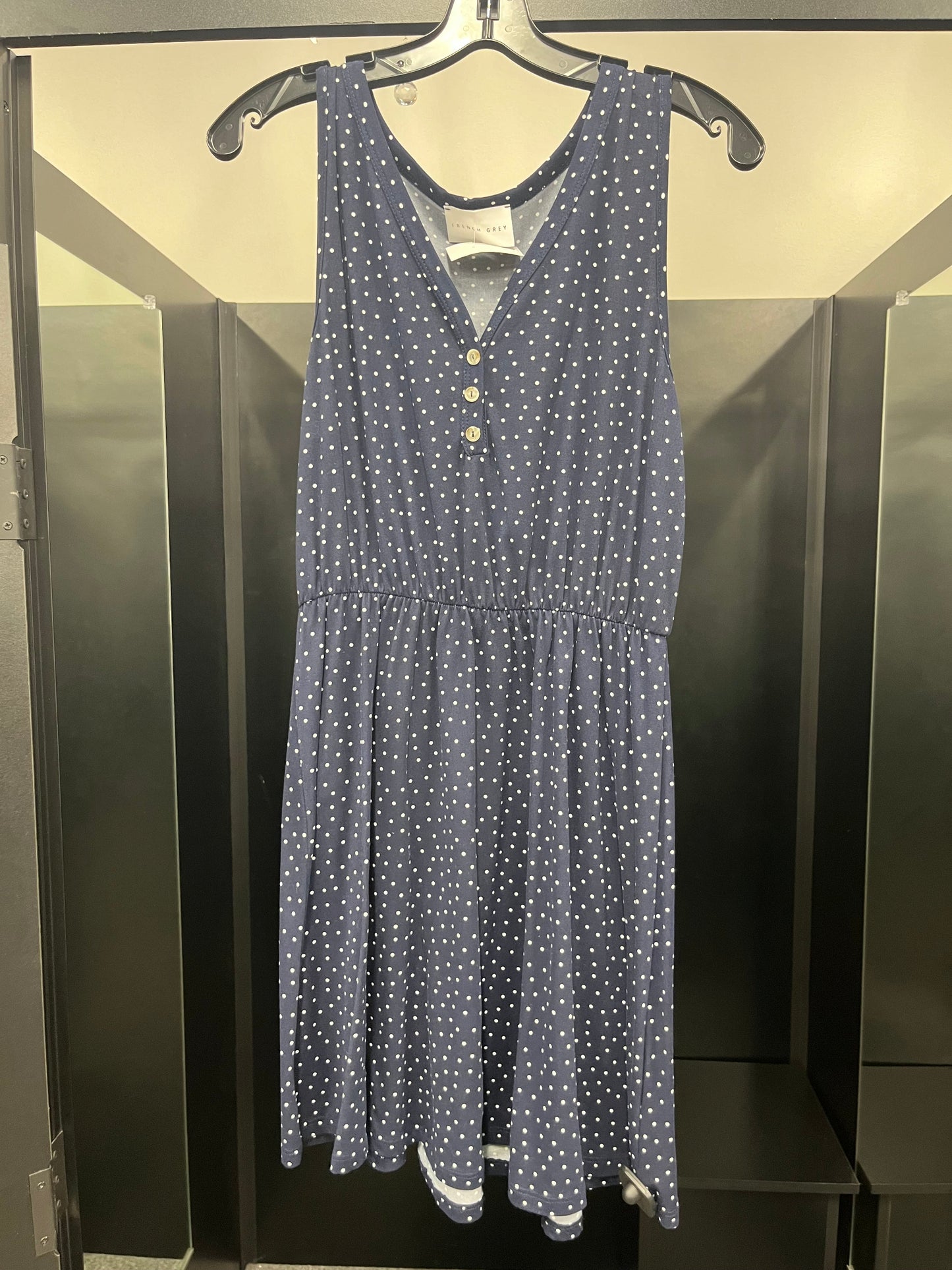 Polkadot Dress Casual Short French Grey, Size M