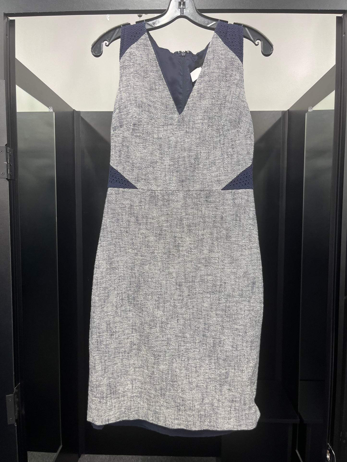 Navy Cream Dress Casual Midi J Crew, Size S