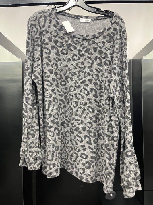 Sweater By Cream & Sugar In Animal Print, Size: M