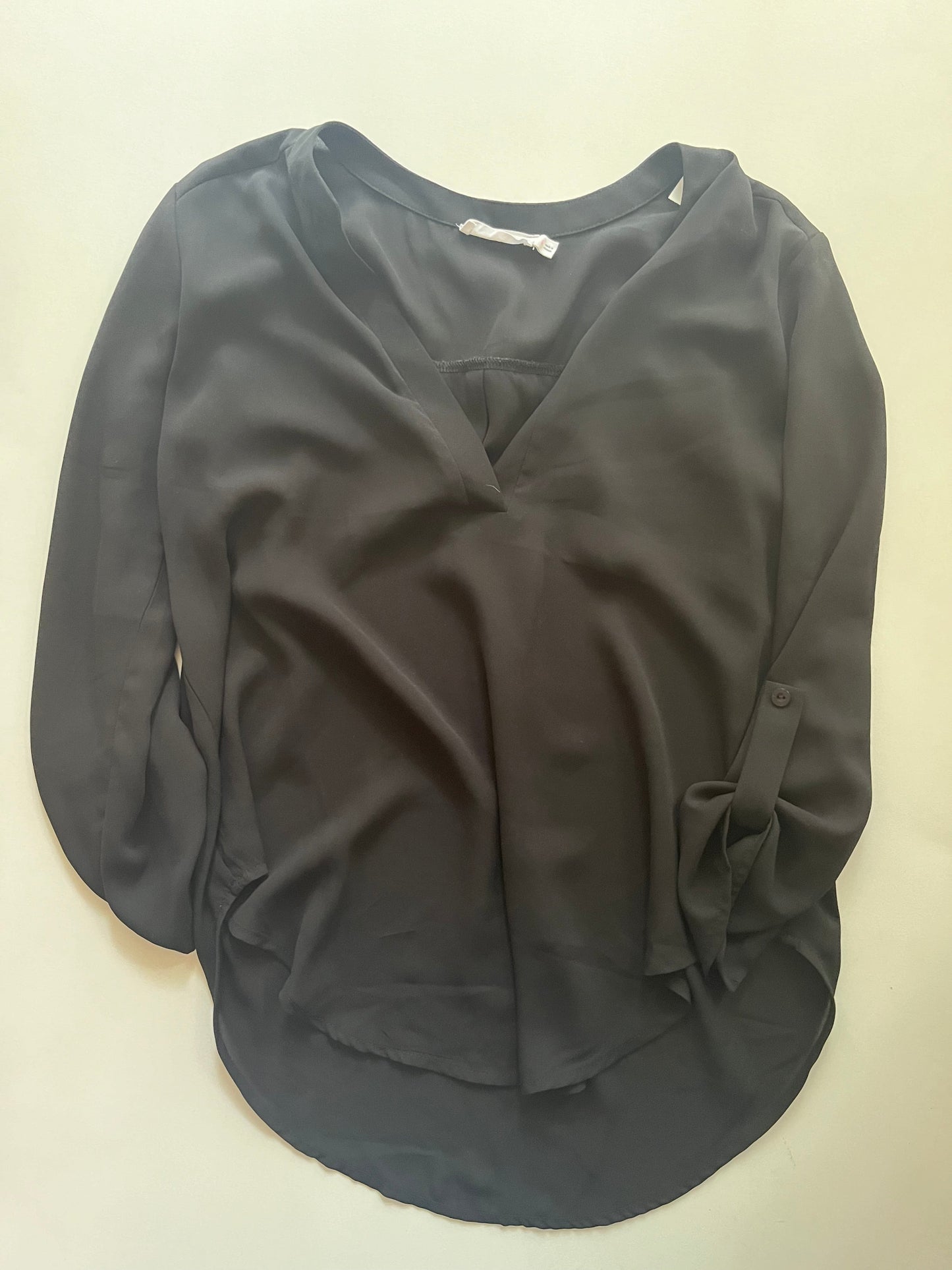 Black Blouse Long Sleeve Lush, Size S