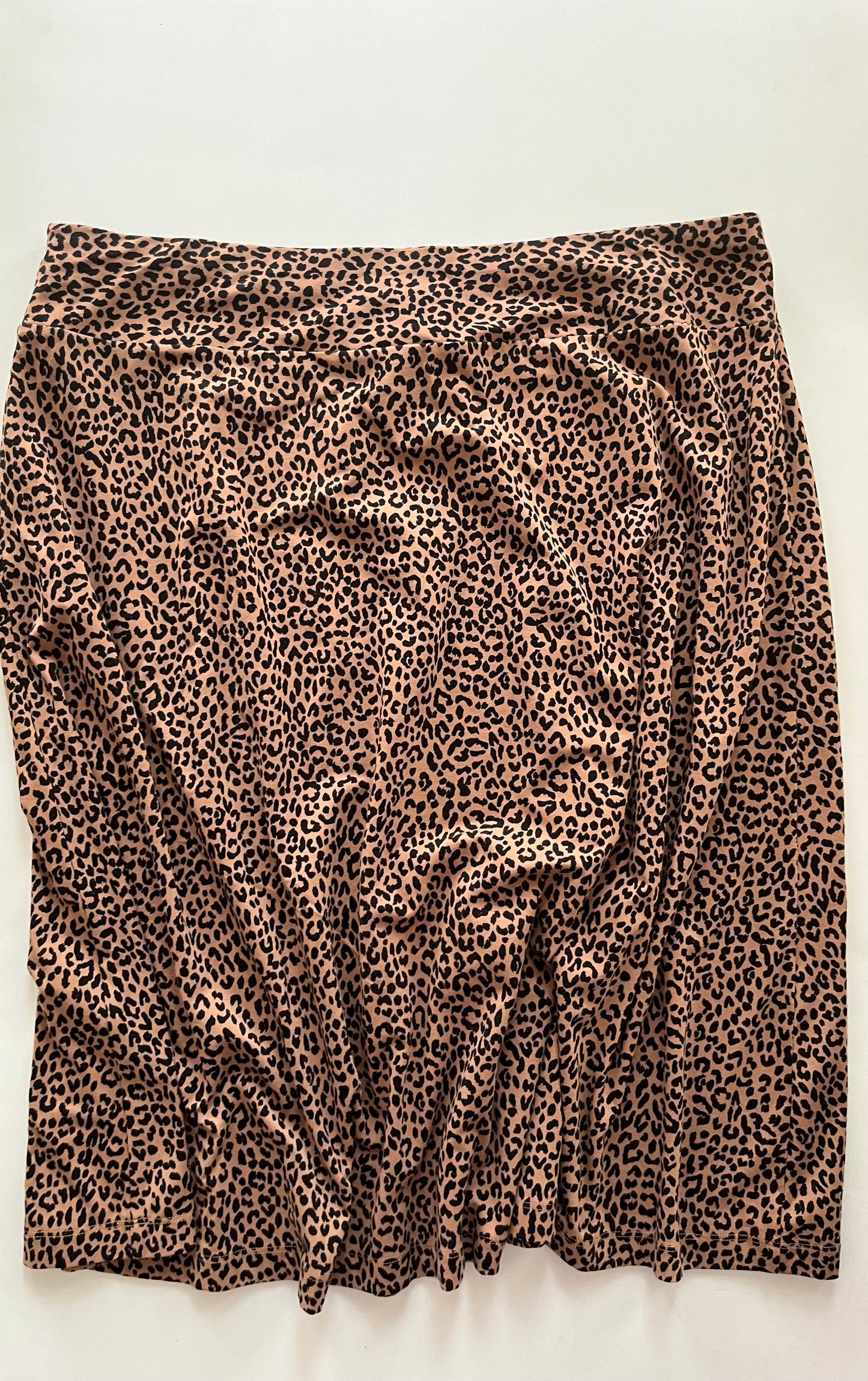 Leopard Print Skirt Midi Lands End, Size Xl