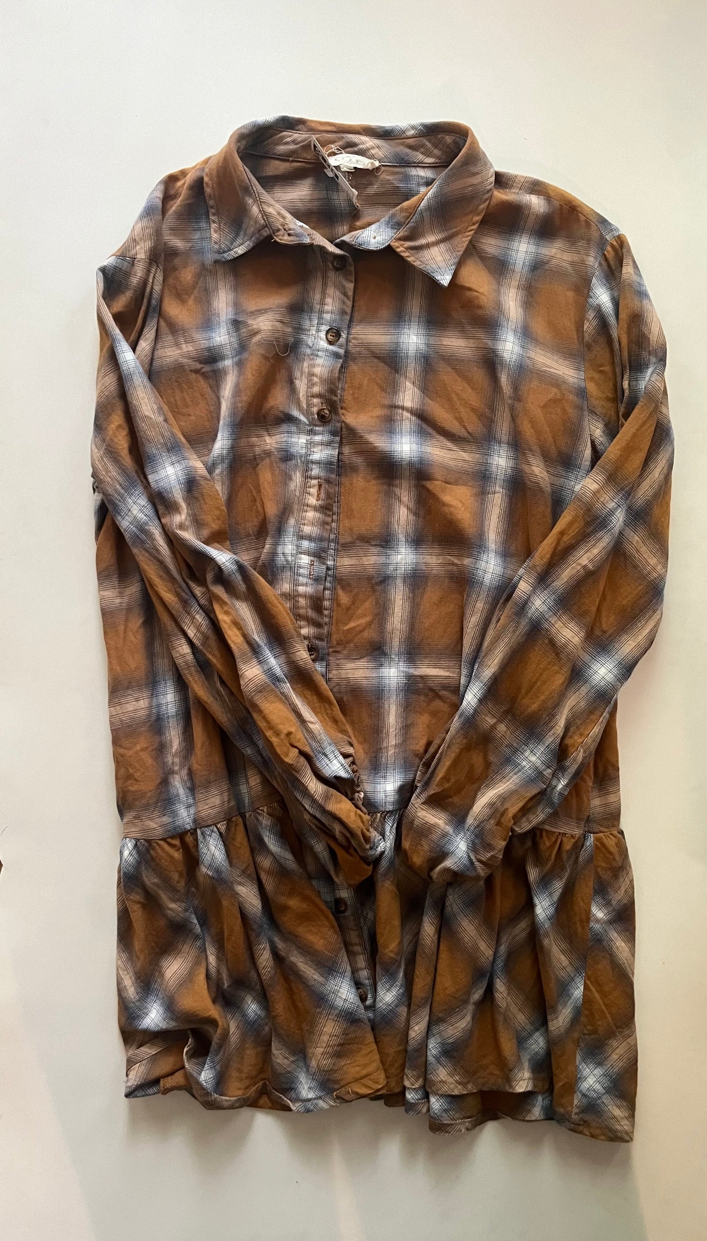 Plaid Dress Casual Short Promesa, Size L