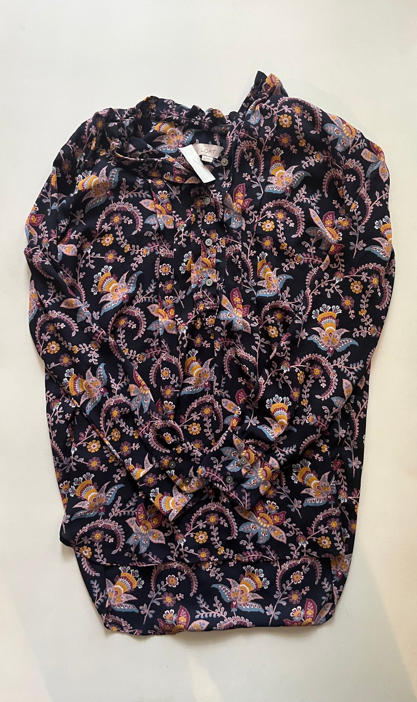 Floral Blouse Long Sleeve Loft, Size S