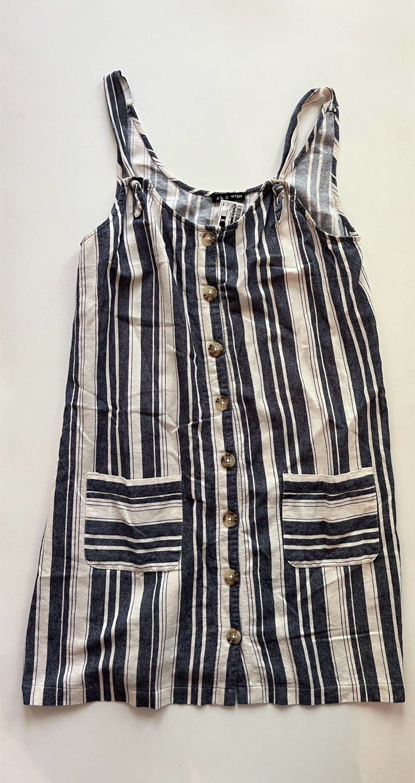 Striped Dress Casual Short As U Wish, Size M