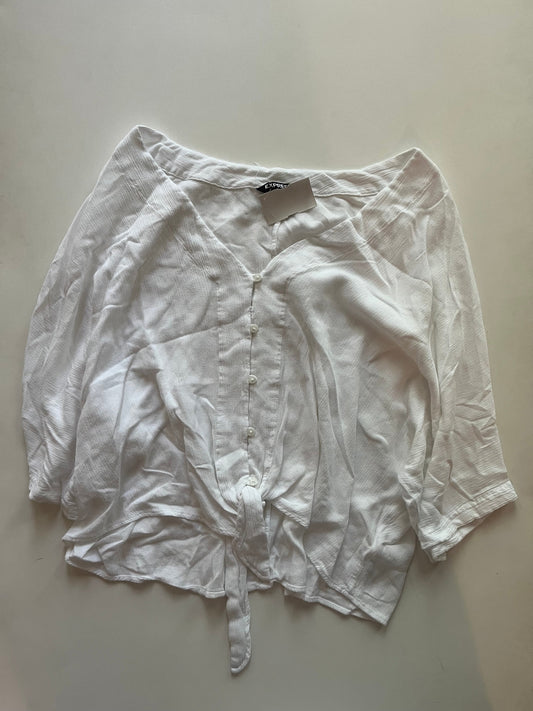 White Blouse Short Sleeve Express, Size M