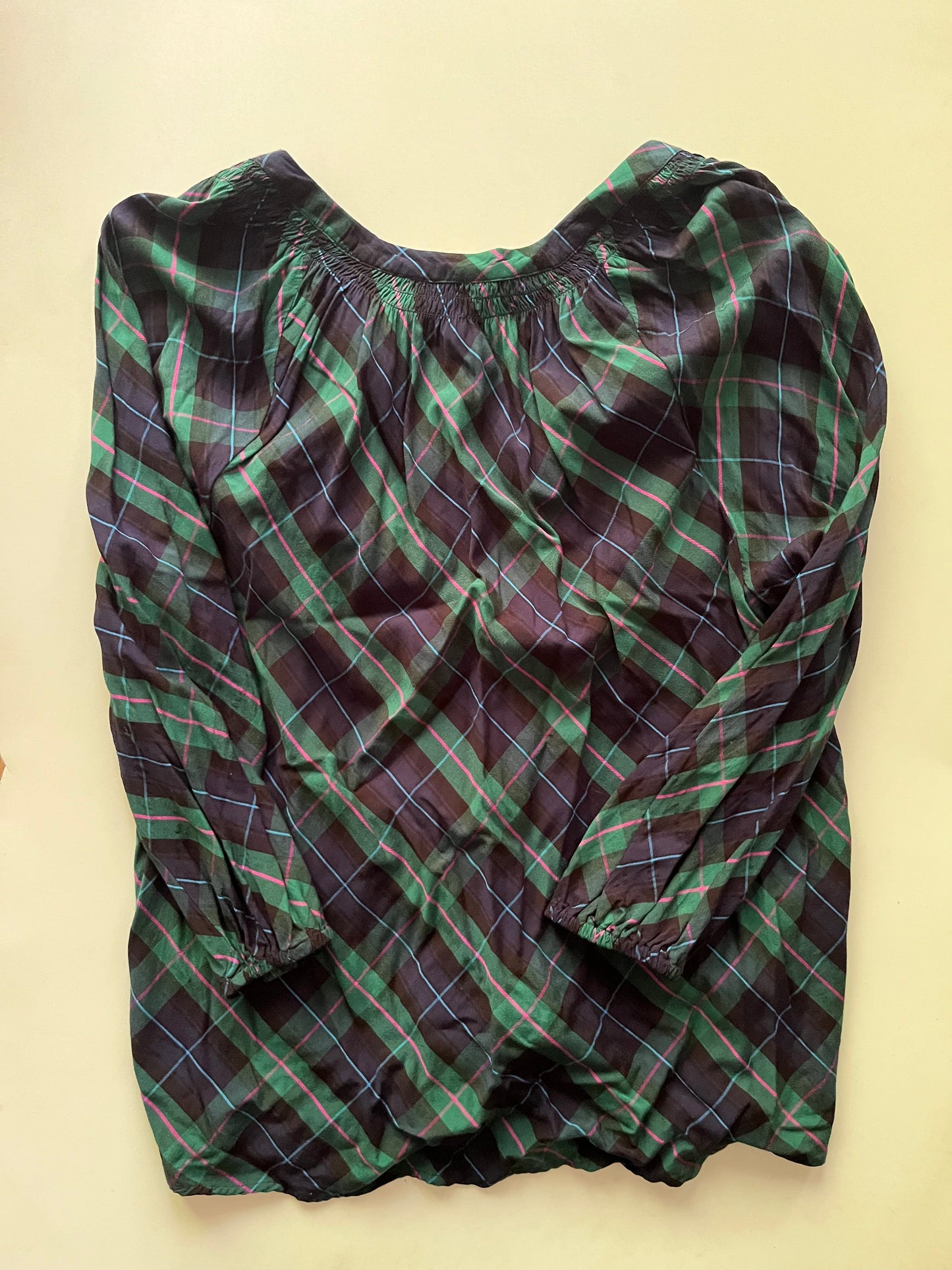 Blouse Long Sleeve By Crown And Ivy In Plaid, Size: L