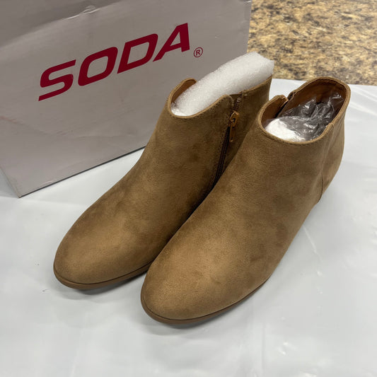 Tan Shoes Heels Block Soda, Size 7.5