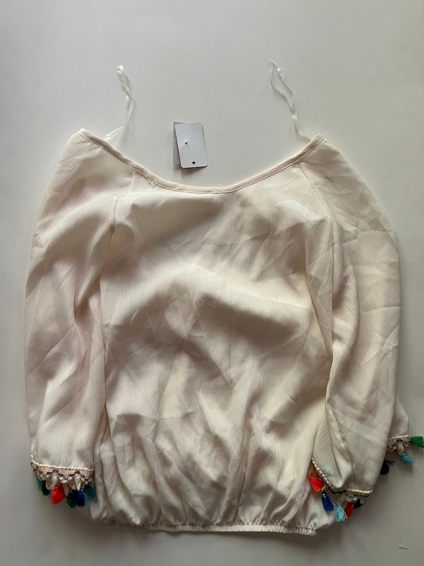 Blouse Short Sleeve By Vestique In Cream, Size: L