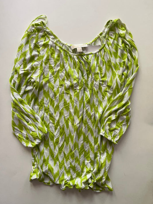 Blouse Long Sleeve By Michael By Michael Kors In Lime Green, Size: Xs