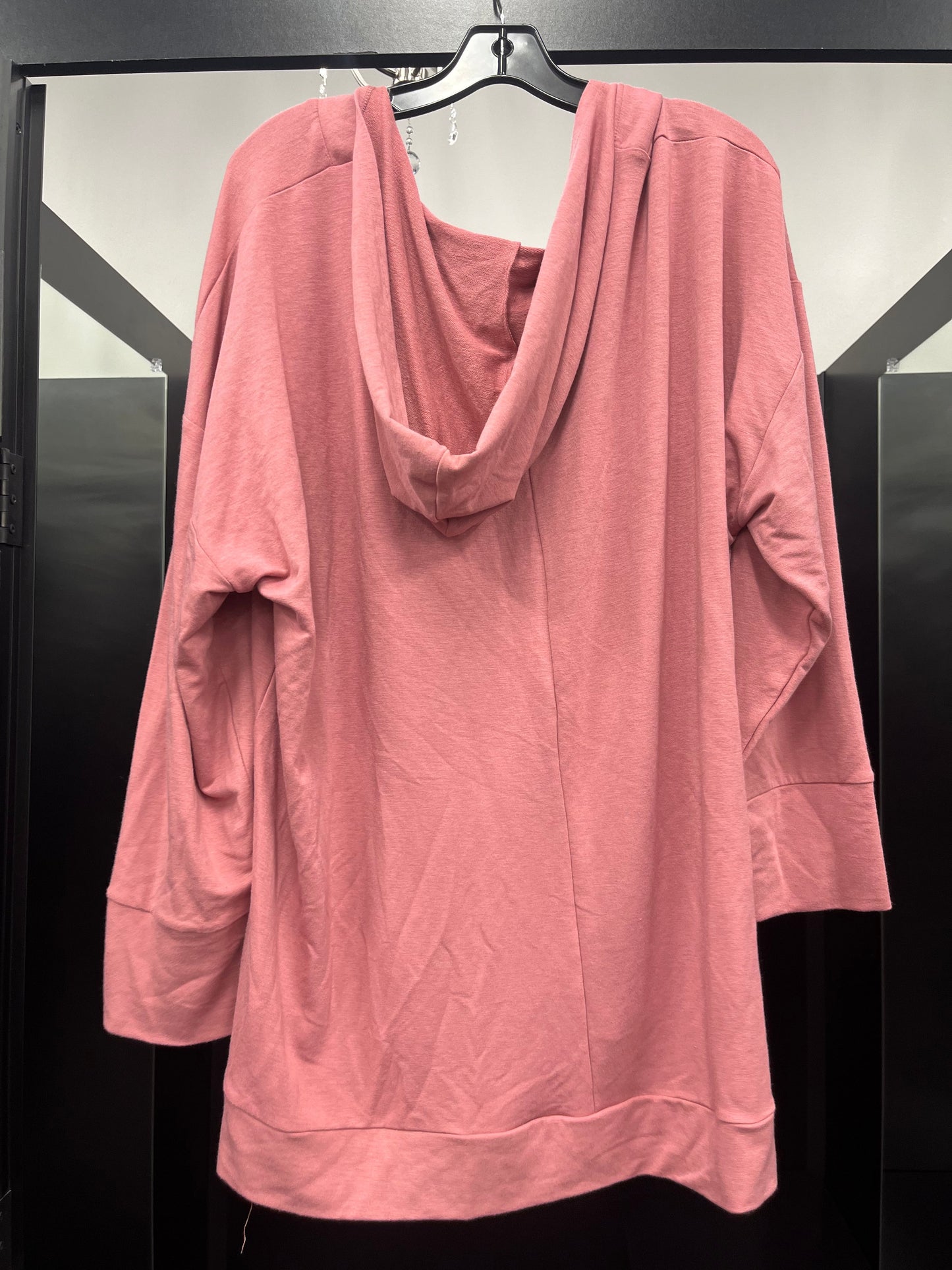 Pink Blouse Long Sleeve Cable And Gauge, Size 3x