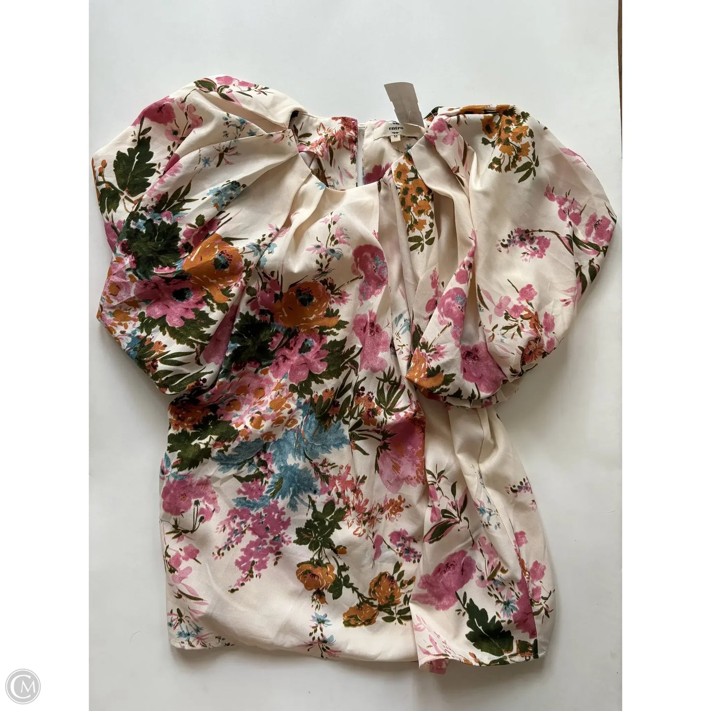 Blouse Short Sleeve By Entro In Floral Print, Size: M