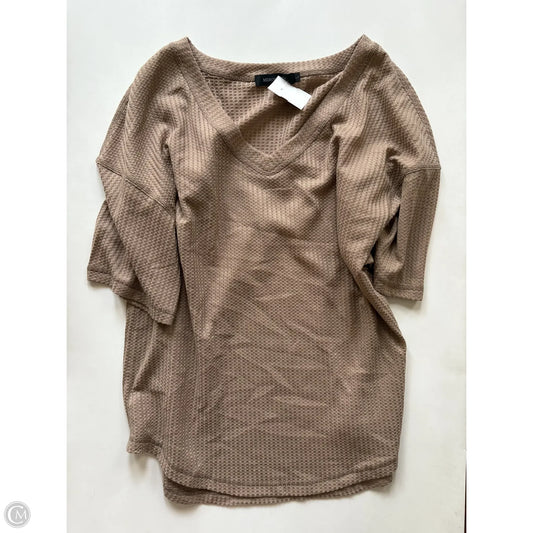 Blouse Short Sleeve By merokeety In Tan, Size: L