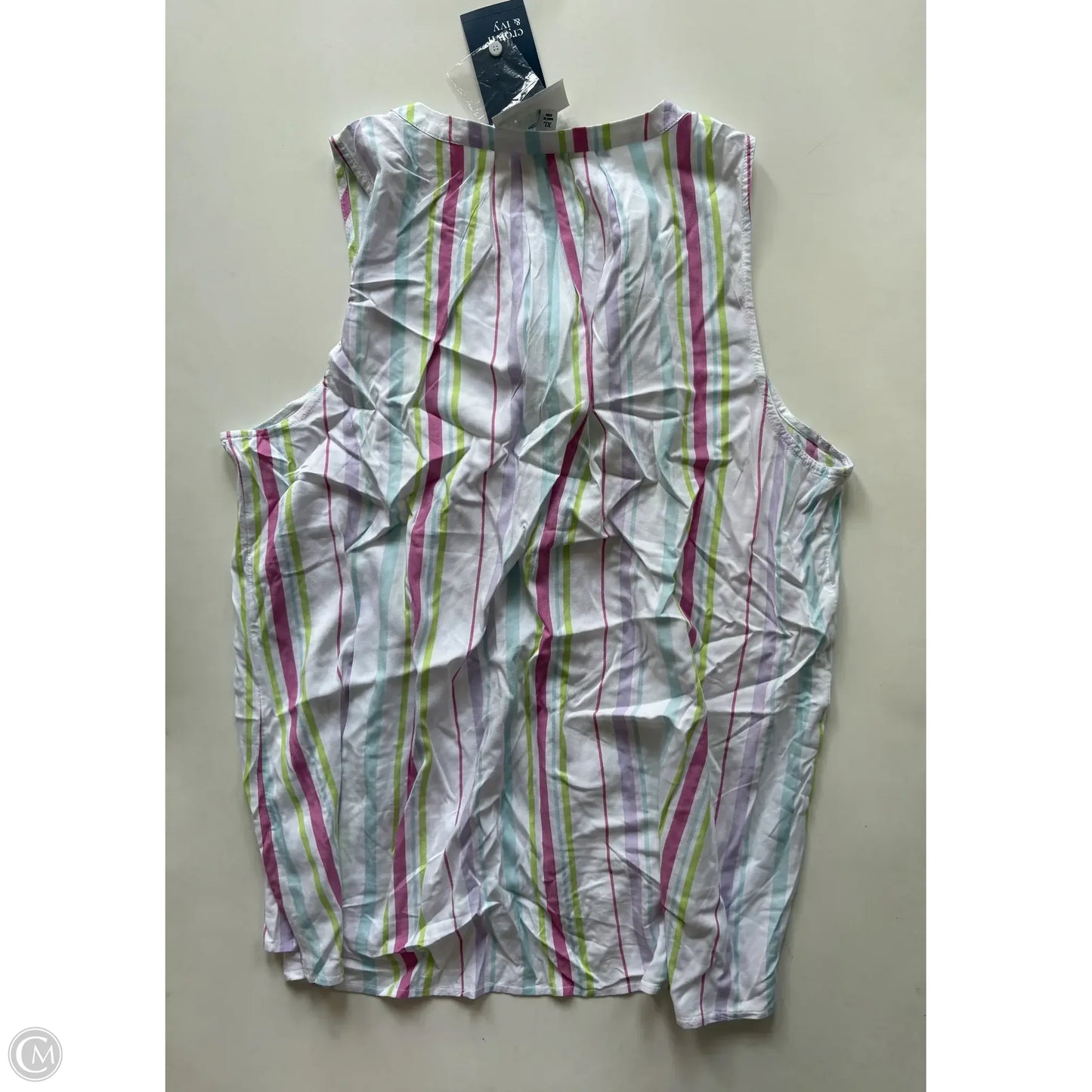 Blouse Sleeveless By Crown And Ivy In Striped Pattern, Size: Xl