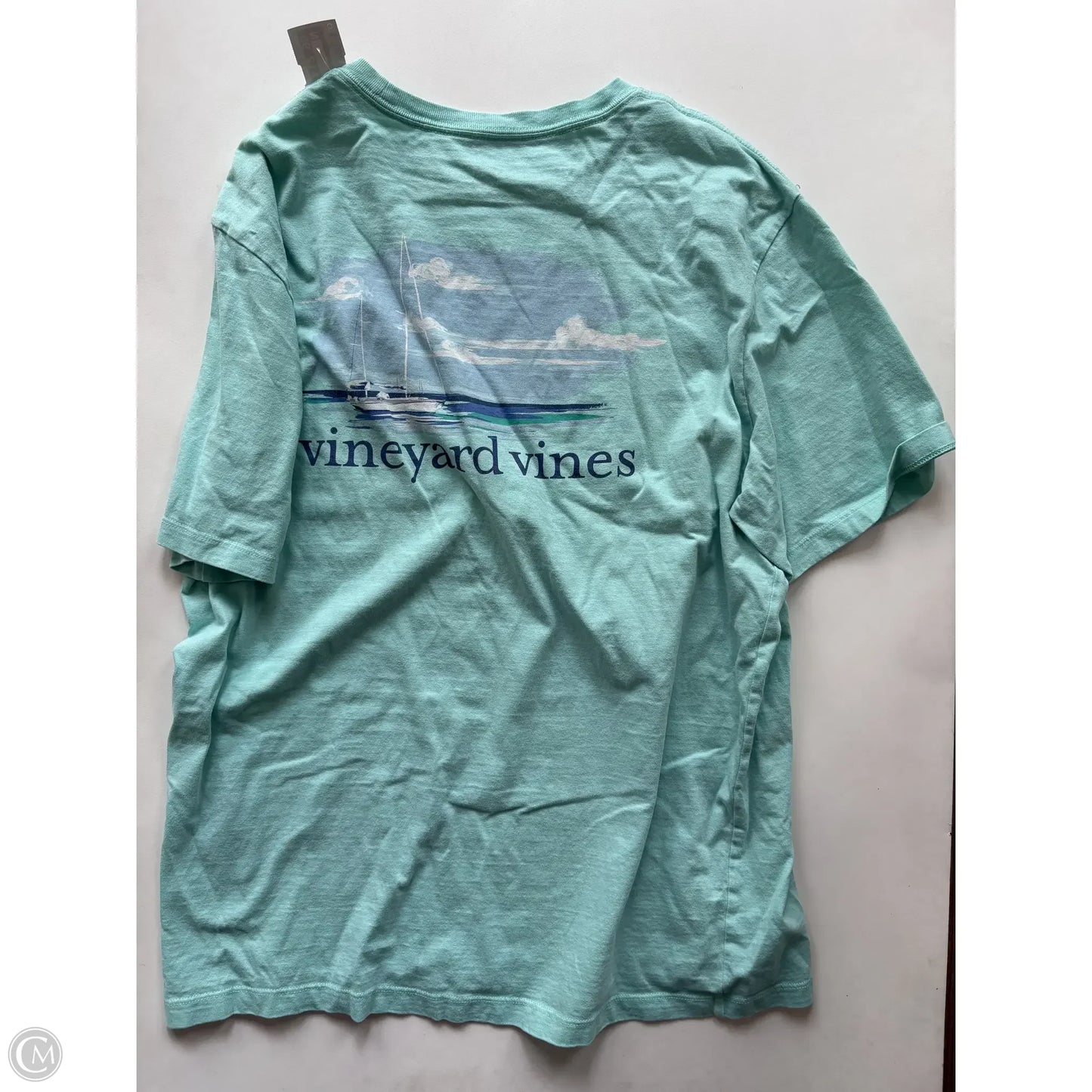 Blouse Short Sleeve By Vineyard Vines In Teal, Size: M