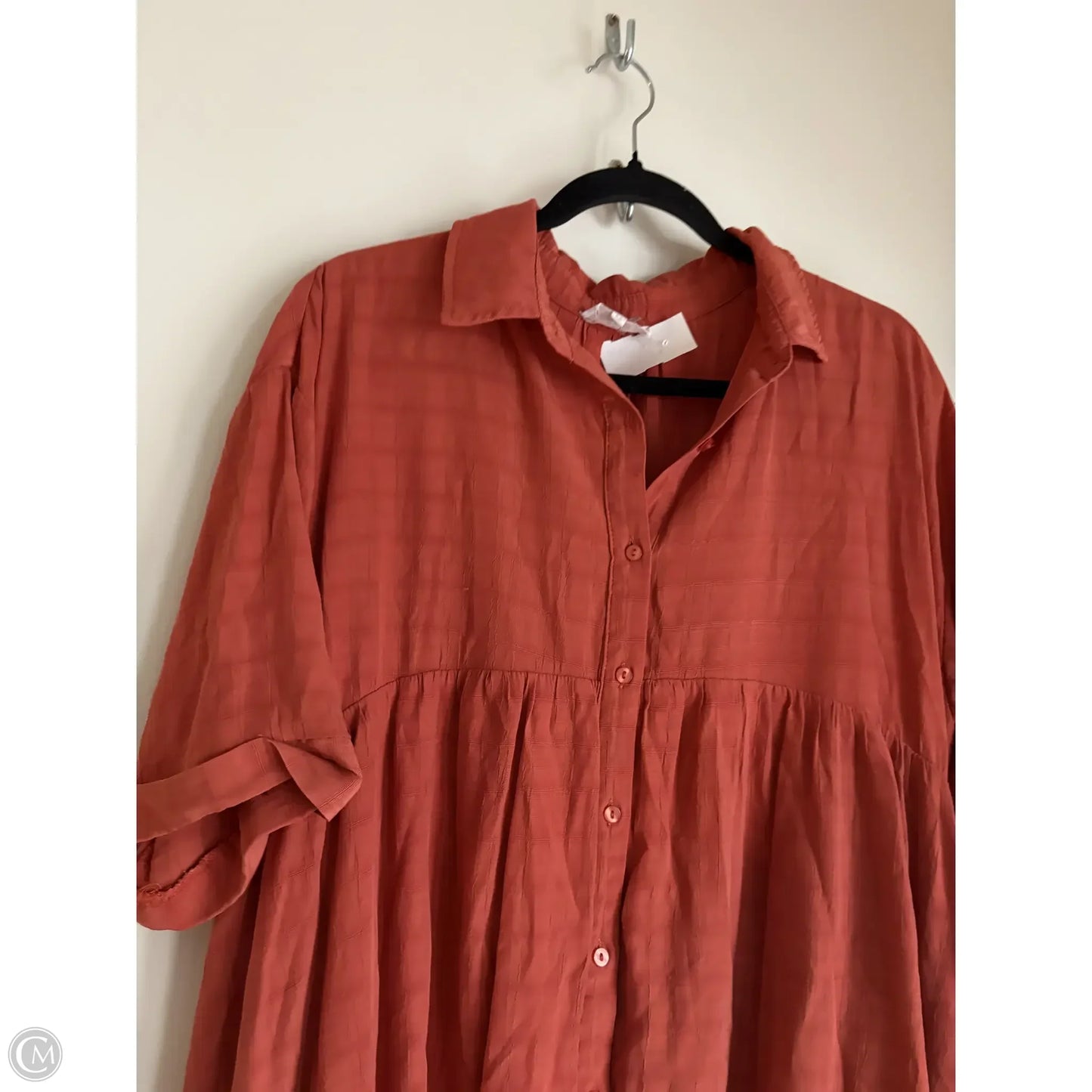 Blouse Long Sleeve By Entro In Orange, Size: M