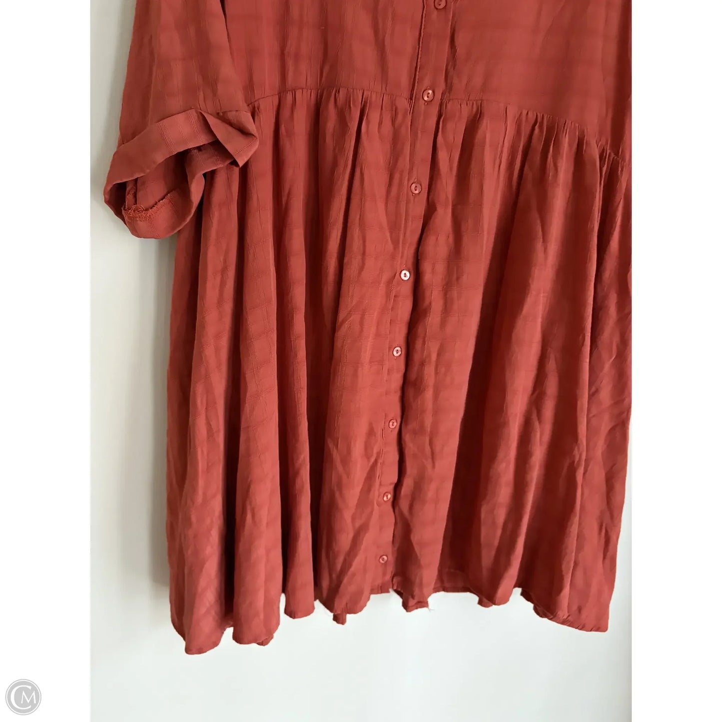 Blouse Long Sleeve By Entro In Orange, Size: M