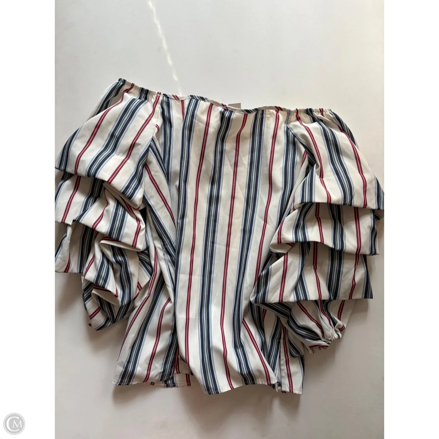 Blouse Long Sleeve By tempted In Striped Pattern, Size: L