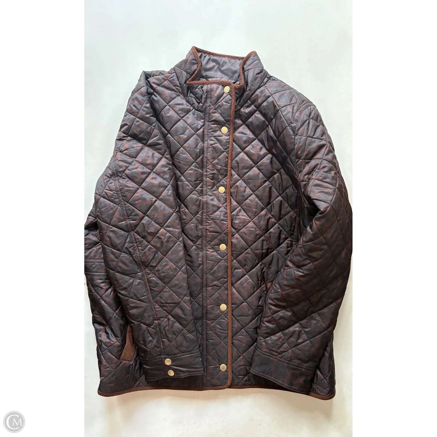 Jacket Puffer & Quilted By Talbots In Brown, Size: Xl