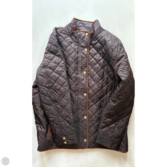 Jacket Puffer & Quilted By Talbots In Brown, Size: Xl