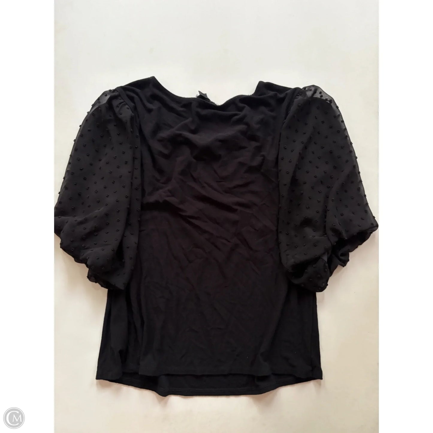 Blouse Short Sleeve By W5 In Black, Size: L