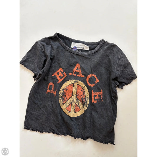 Top Short Sleeve By canvas In Grey, Size: M