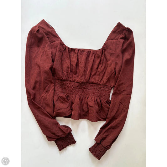 Blouse Long Sleeve By Paper Crane In Brown, Size: S