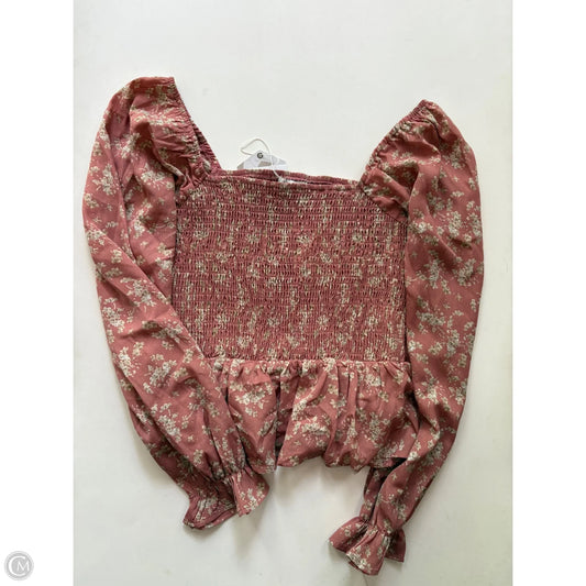 Blouse Long Sleeve By Paper Crane In Pink, Size: S