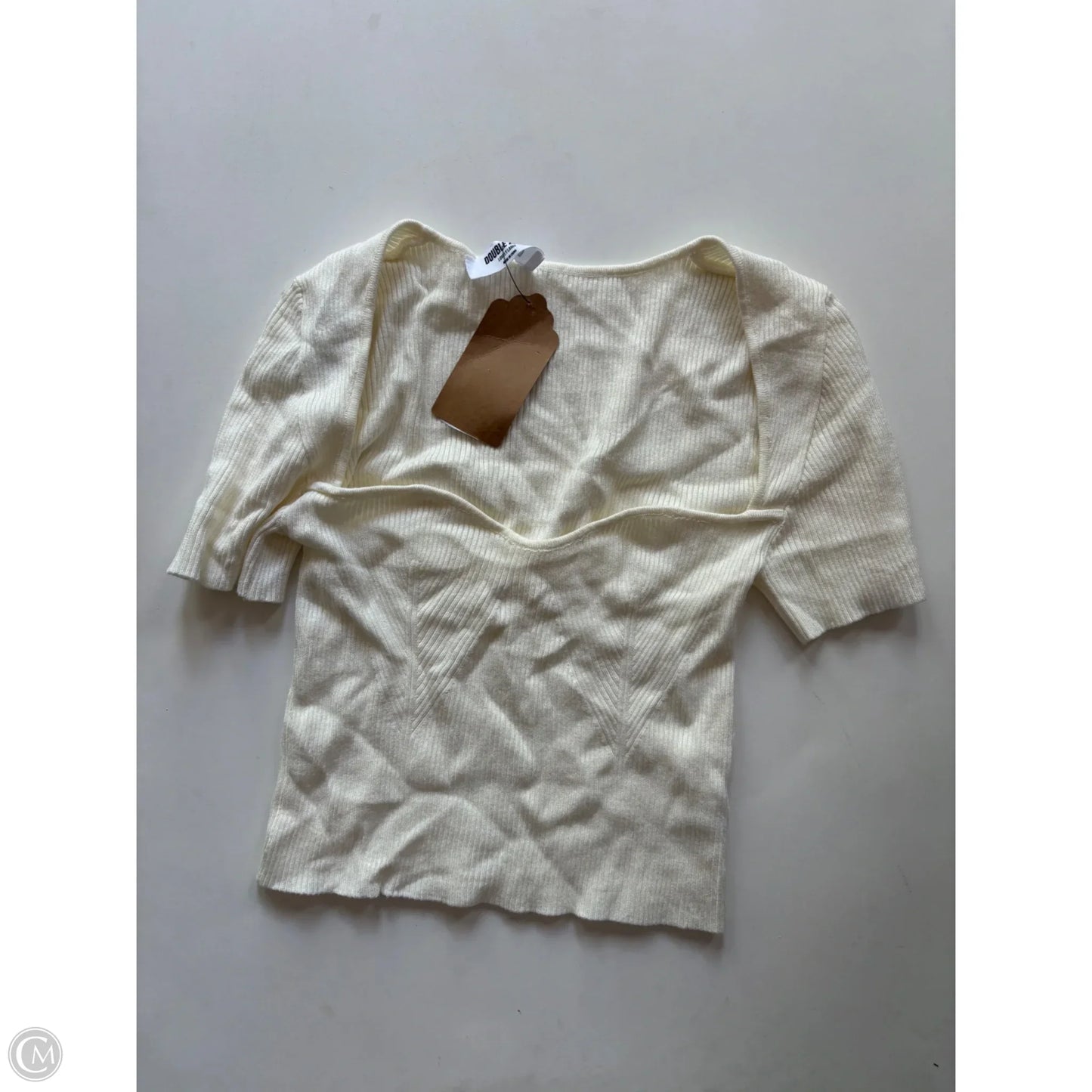 Blouse Short Sleeve By Double Zero In Cream, Size: L