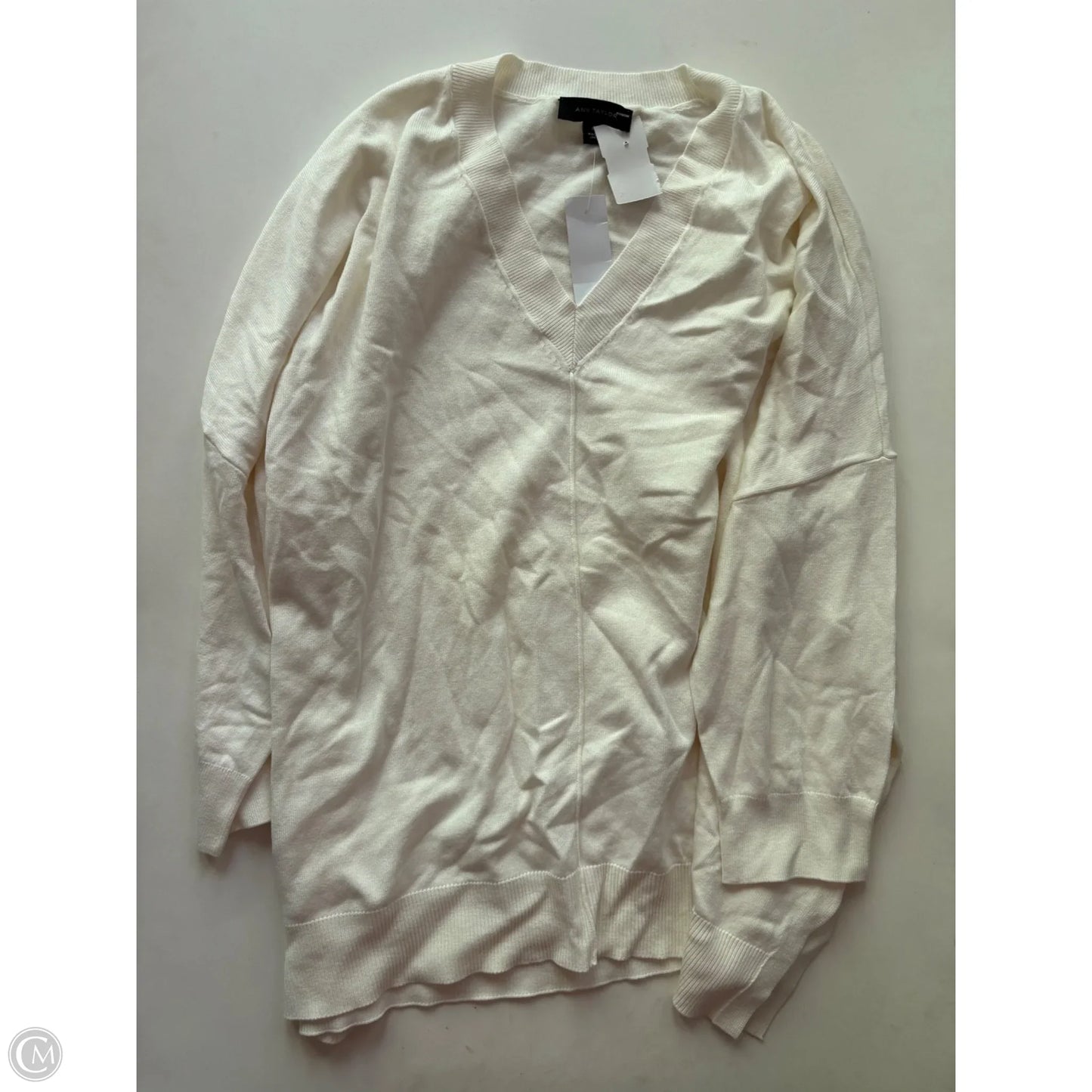 Sweater By Ann Taylor In Cream, Size: Xl
