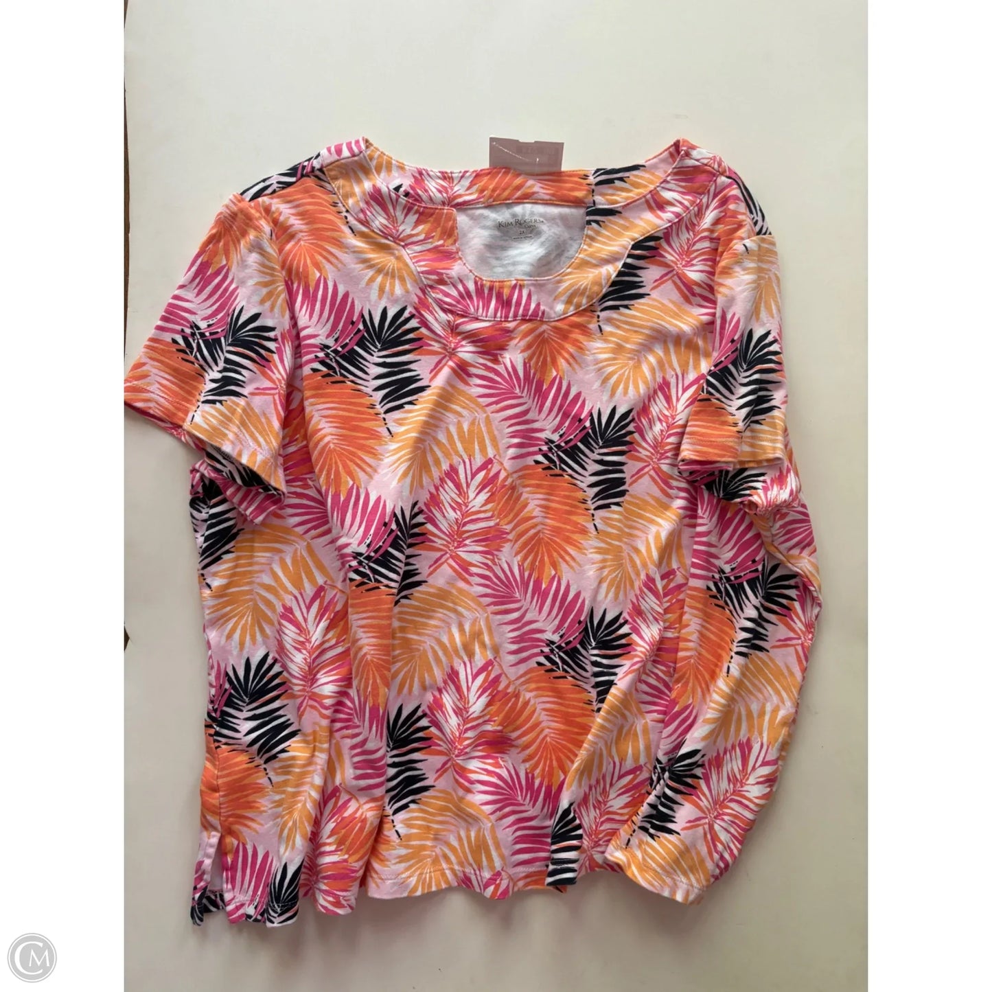 Blouse Short Sleeve By Kim Rogers In Pink, Size: 2x