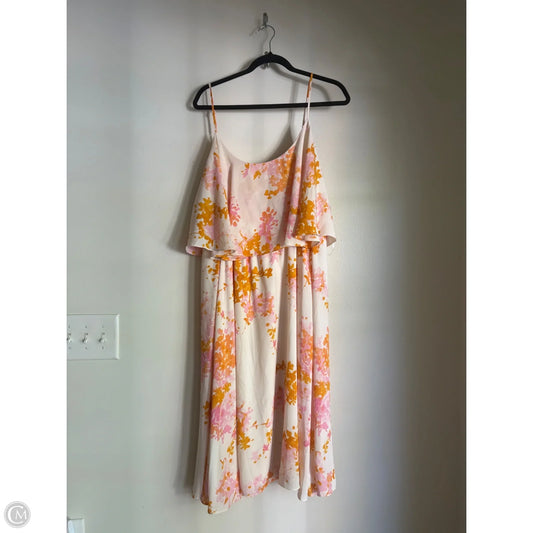 Dress Casual Midi By Paper Crown In Floral Print, Size: L