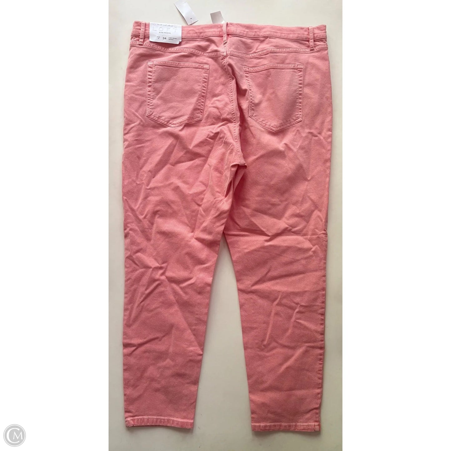 Jeans Skinny By Loft In Pink, Size: 18