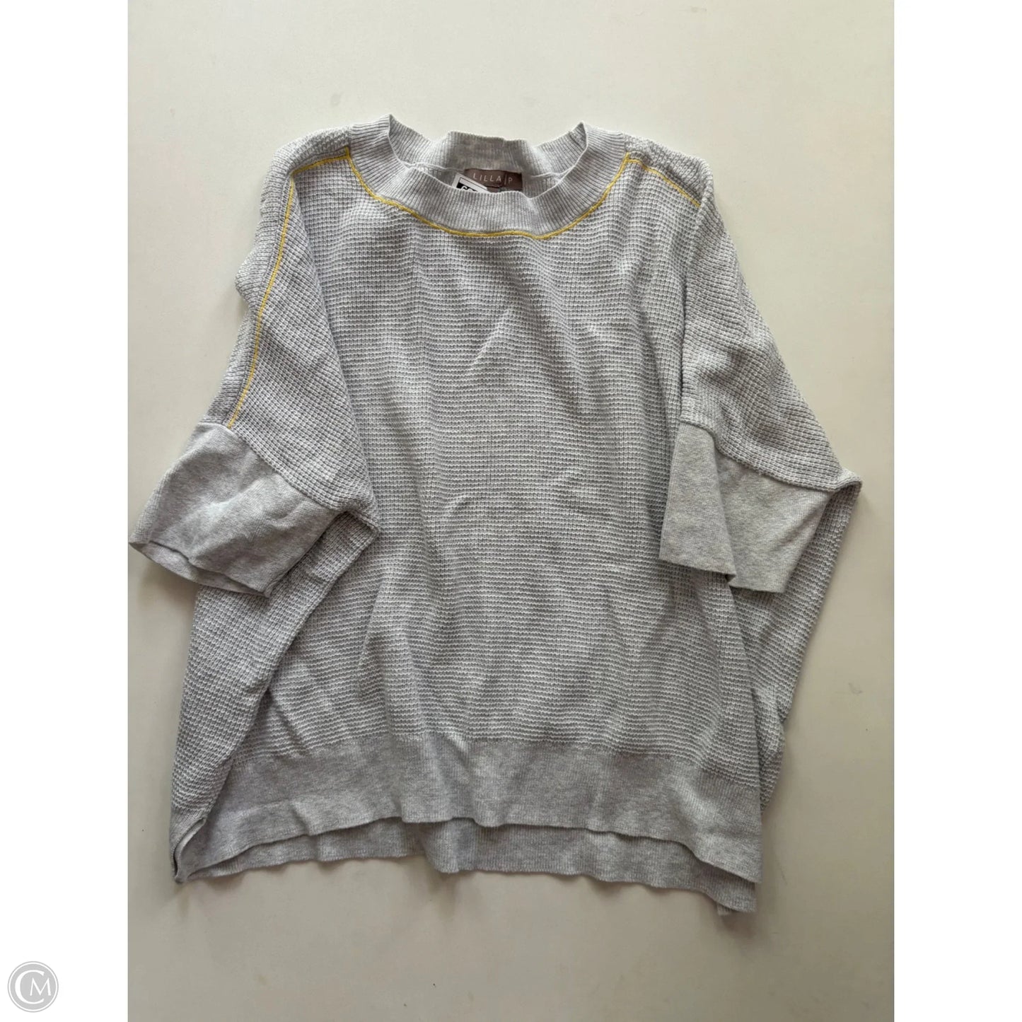 Blouse Short Sleeve By Lilla P In Grey, Size: M