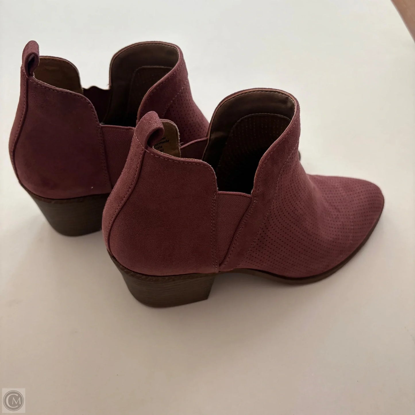 Boots Ankle Heels By Style And Co Collection Women In Maroon, Size: 8.5