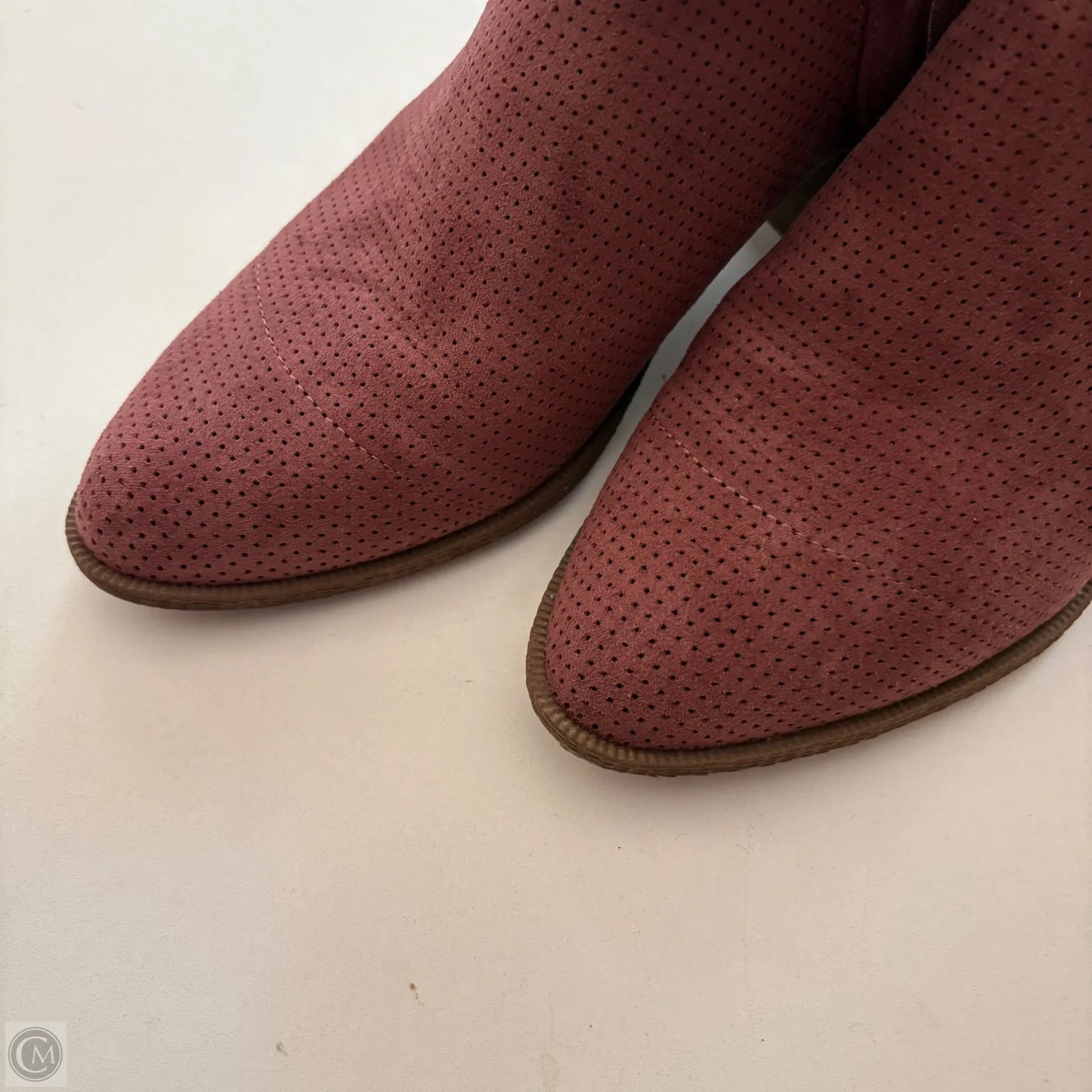Boots Ankle Heels By Style And Co Collection Women In Maroon, Size: 8.5