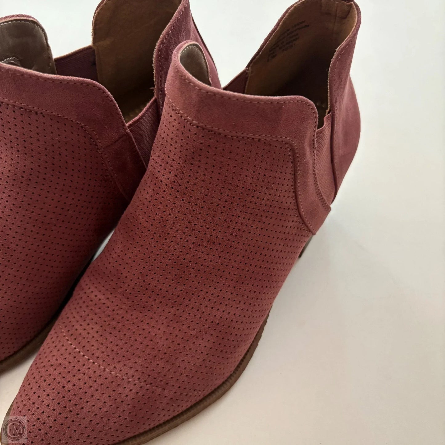 Boots Ankle Heels By Style And Co Collection Women In Maroon, Size: 8.5