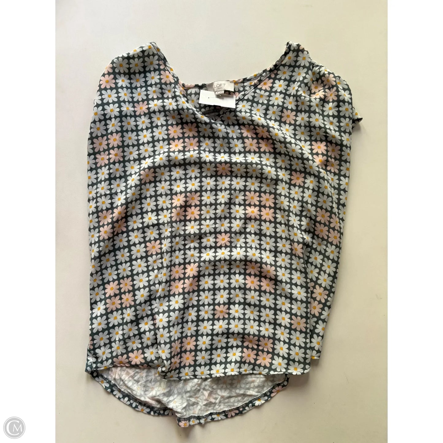 Blouse Short Sleeve By Loft In Floral Print, Size: Xs