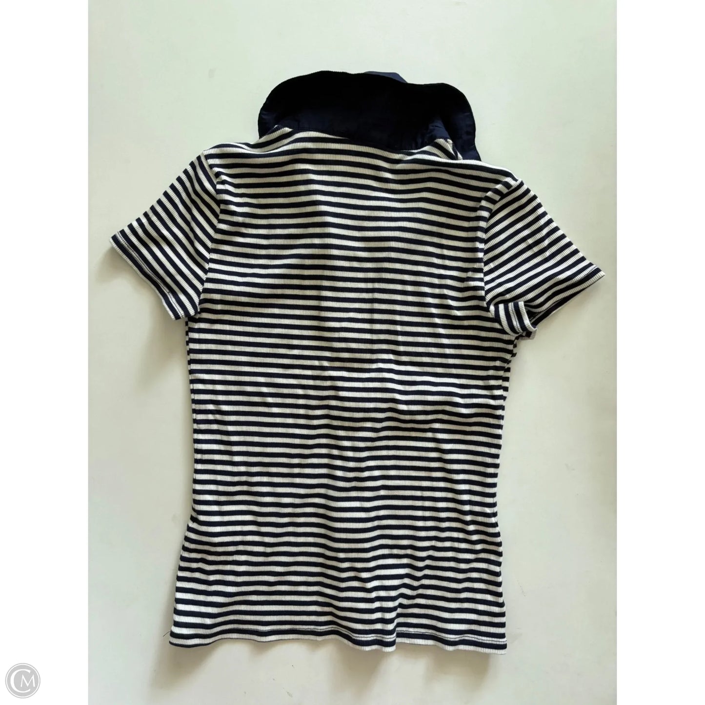 Blouse Short Sleeve By Truth In Striped Pattern, Size: M