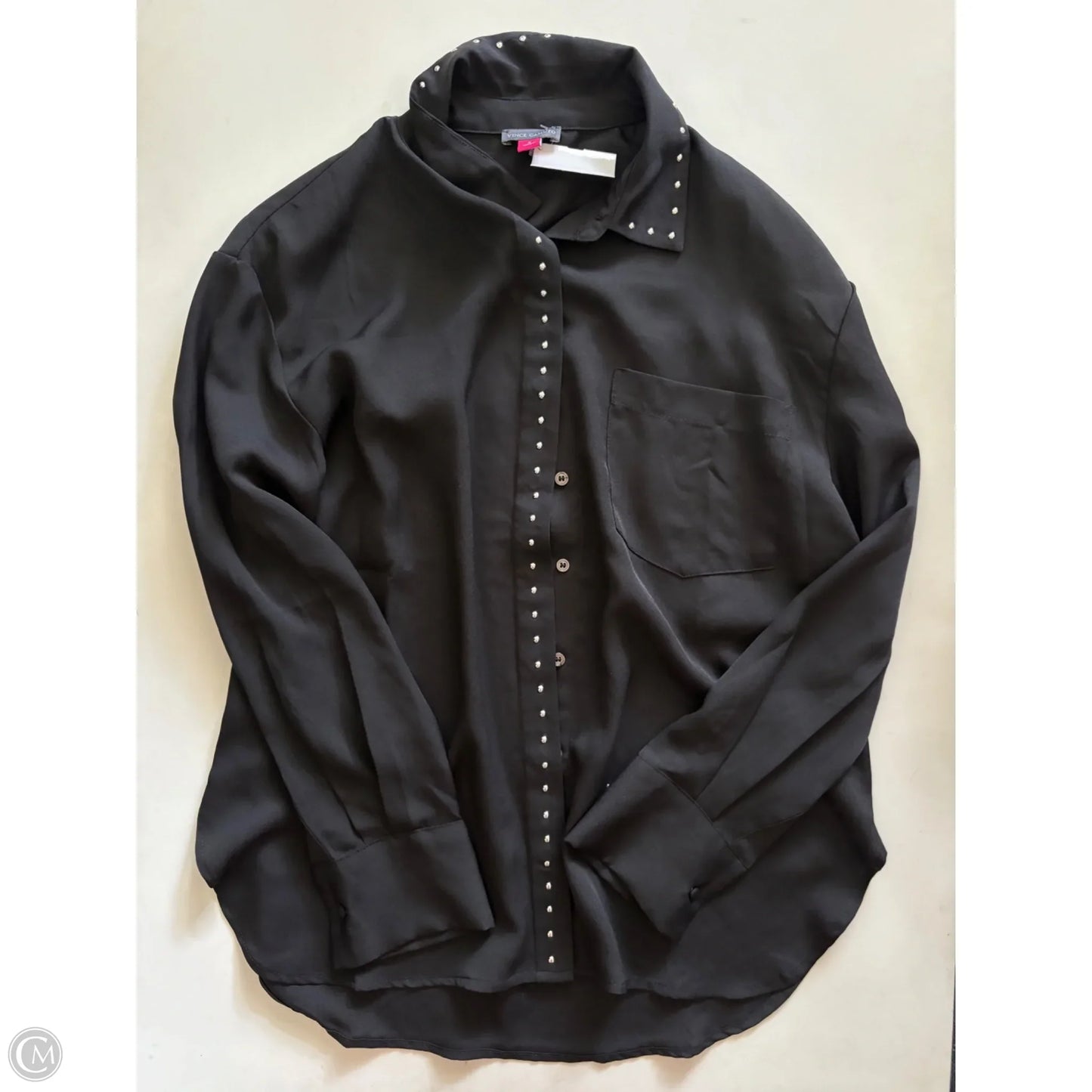 Blouse Long Sleeve By Vince Camuto In Black, Size: S